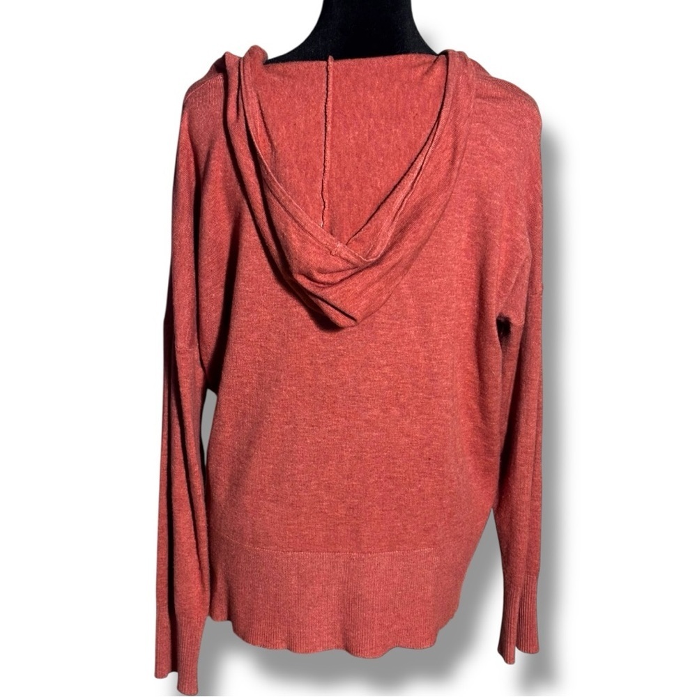 Dreamers Cozy Super Soft Long Sleeve V Neck Rust Hoodie - Picture 6 of 15